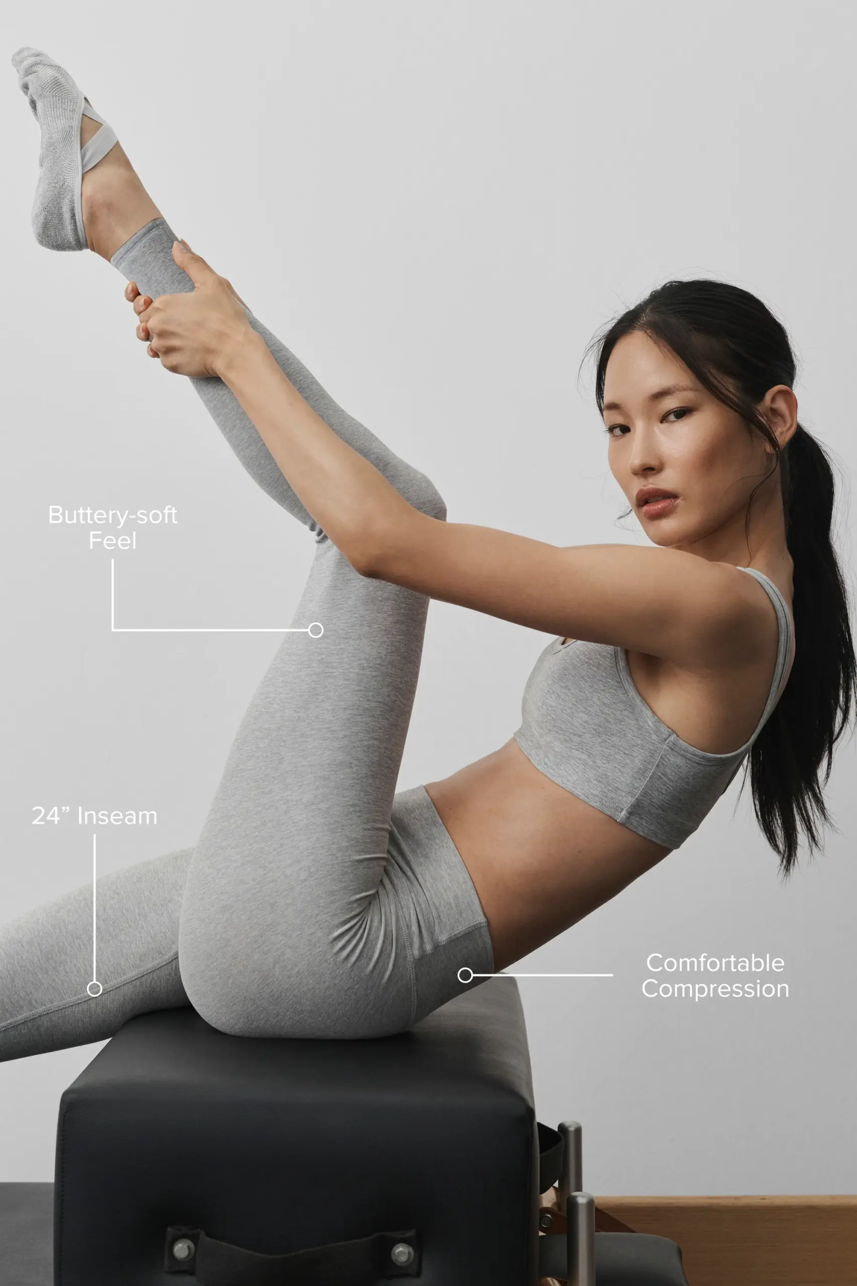 Alosoft High-Waist 7/8 Highlight Legging - Vintage Athletic Heather - Image 2