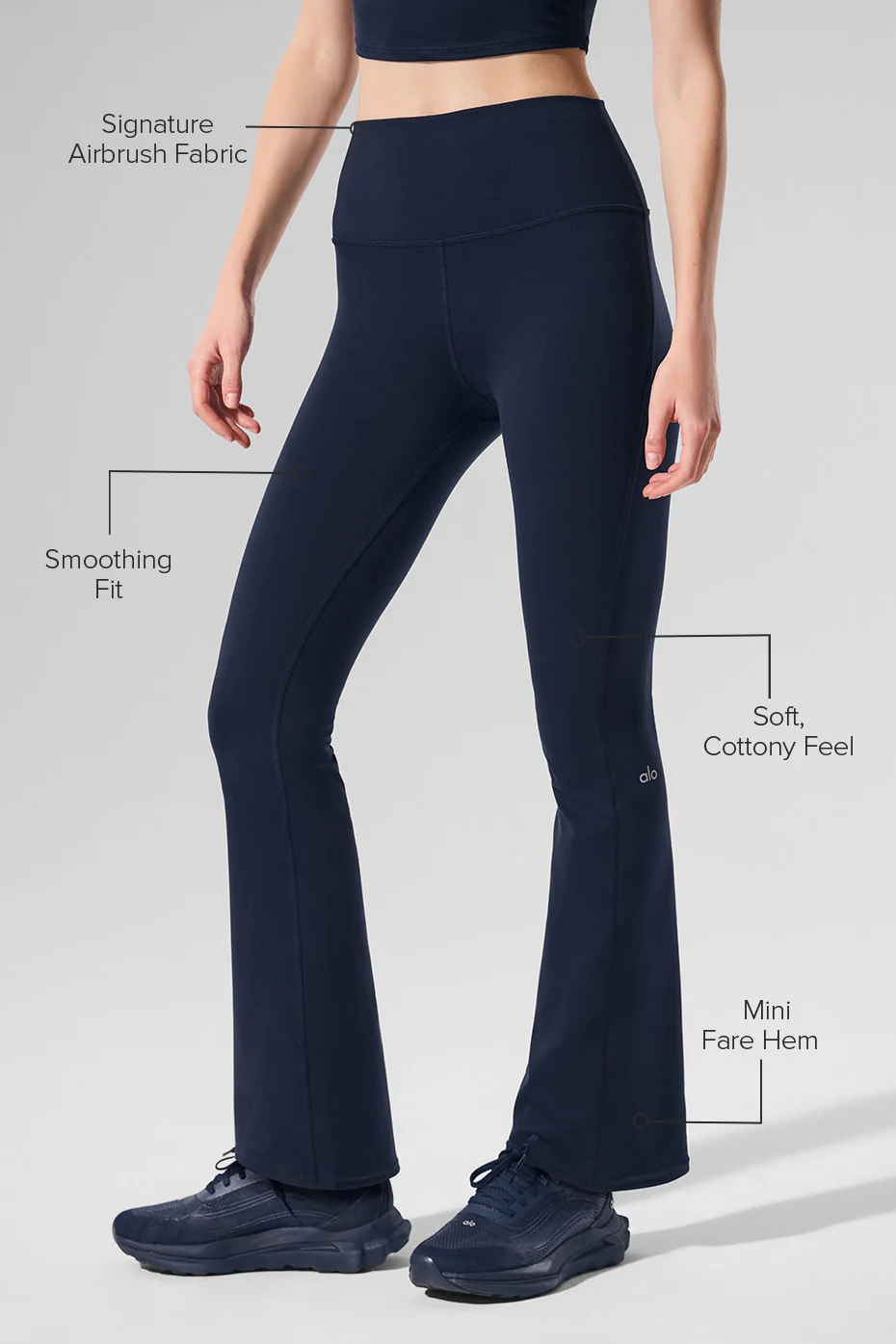 Airbrush High-Waist Bootcut Legging (Short) - Navy - Image 2