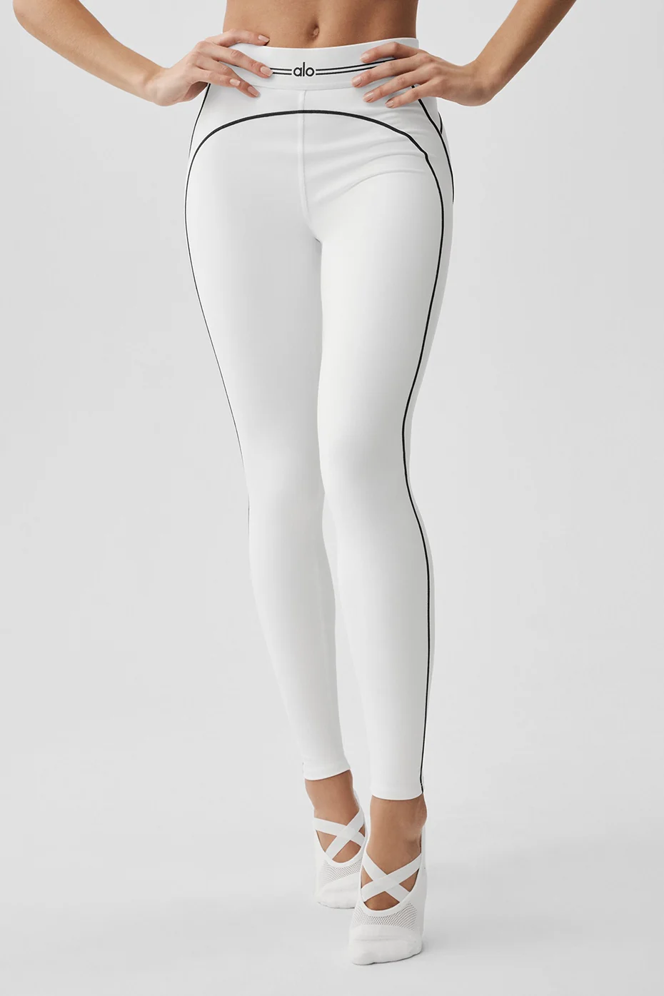Airbrush High-Waist Heart Throb Legging - White/Black - Image 3