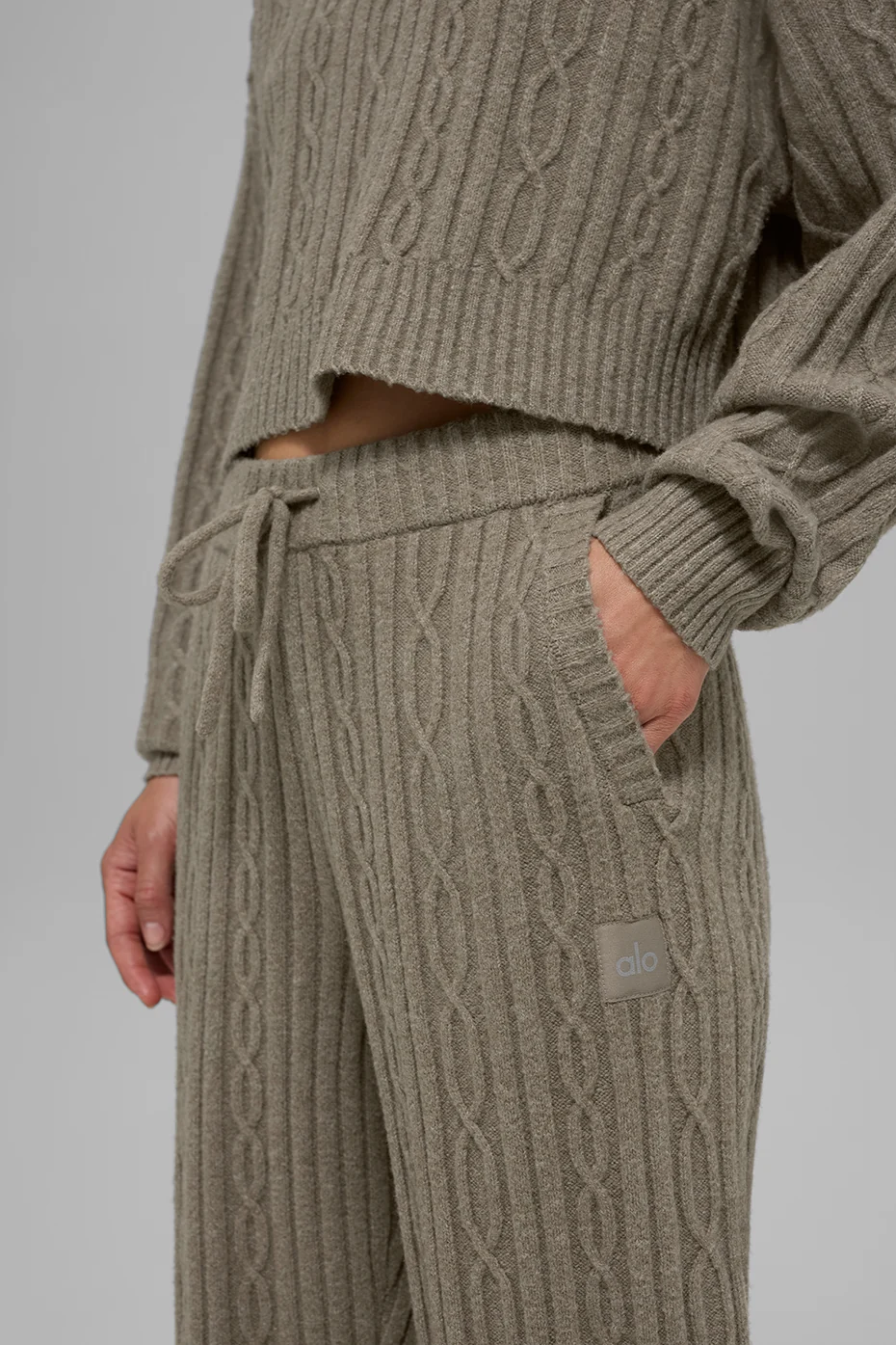 Cable Knit Winter Bliss Pant - Light Cocoa - Image 2