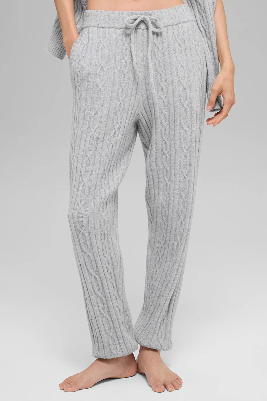 Cable Knit Winter Bliss Pant - Athletic Heather Grey - Image 3