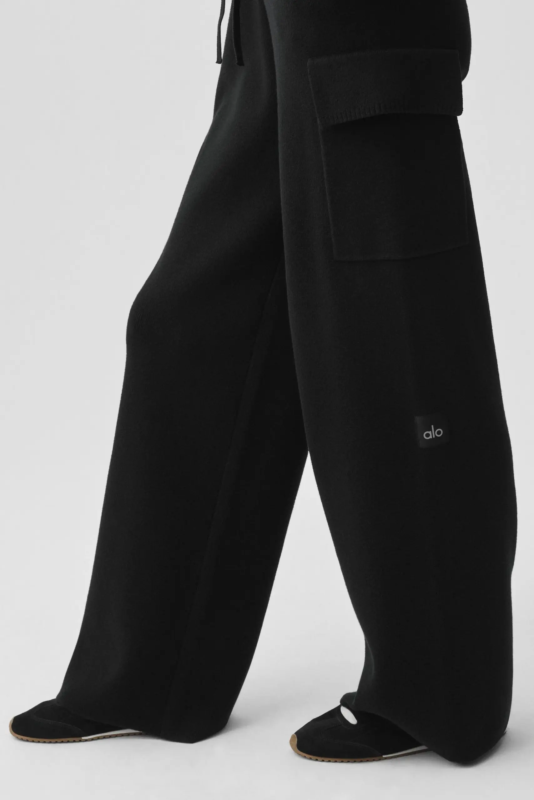 Scholar Knit High-Waist Cargo Pant - Black - Image 4