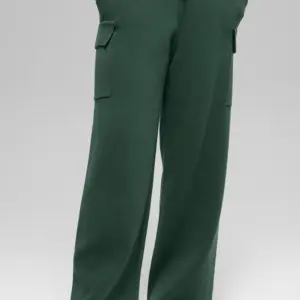 Scholar Knit High-Waist Cargo Pant - Clover Green