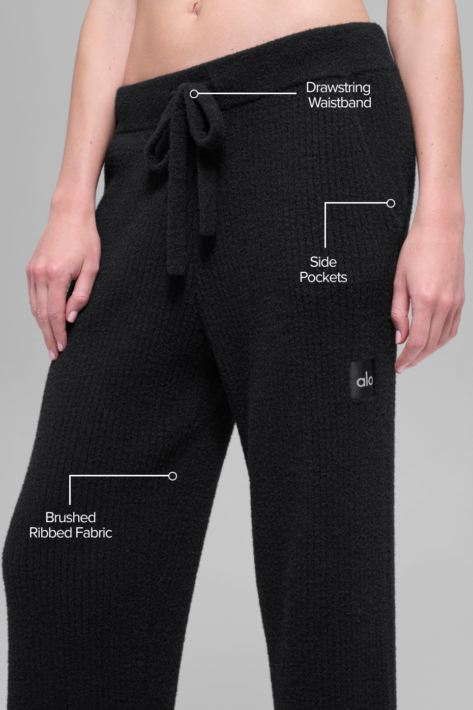 Snuggle Up Sweater High-Waist Wide Leg Pant - Black - Image 2