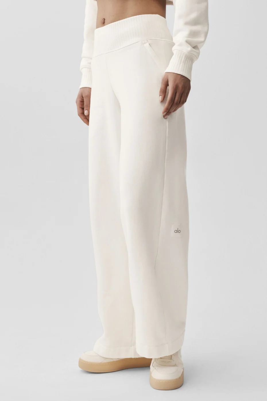Serenity Wide Leg Sweatpant - Ivory - Image 3
