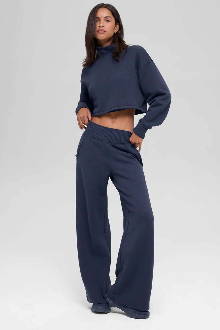 Serenity Wide Leg Sweatpant - Navy - Image 5
