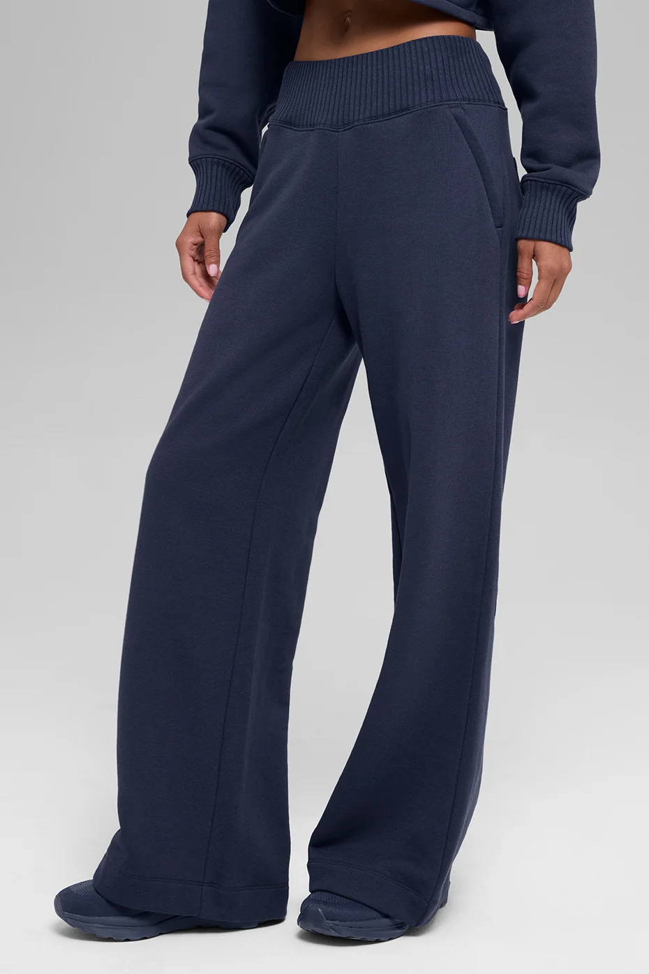 Serenity Wide Leg Sweatpant - Navy - Image 3