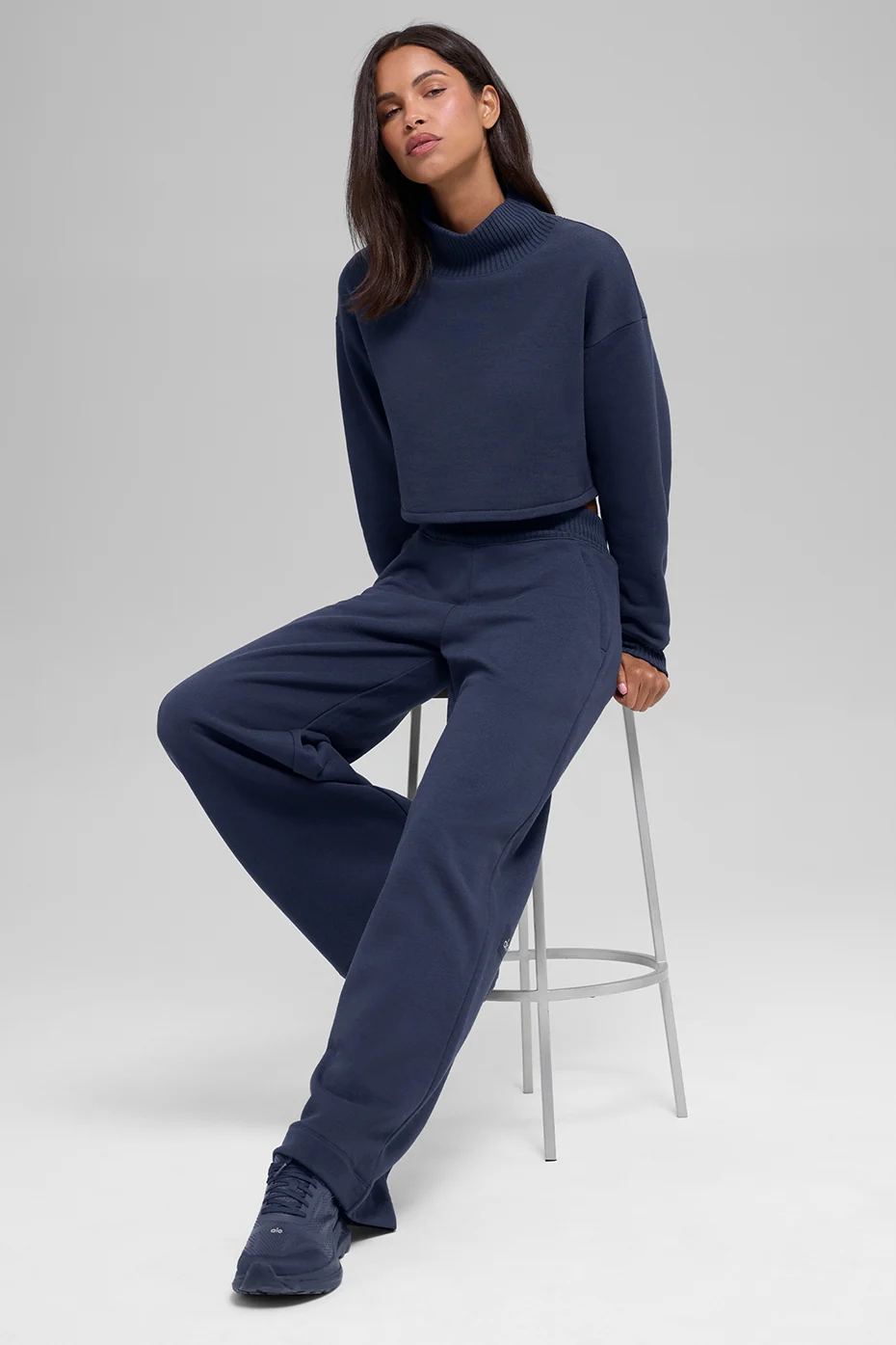 Serenity Wide Leg Sweatpant - Navy - Image 6