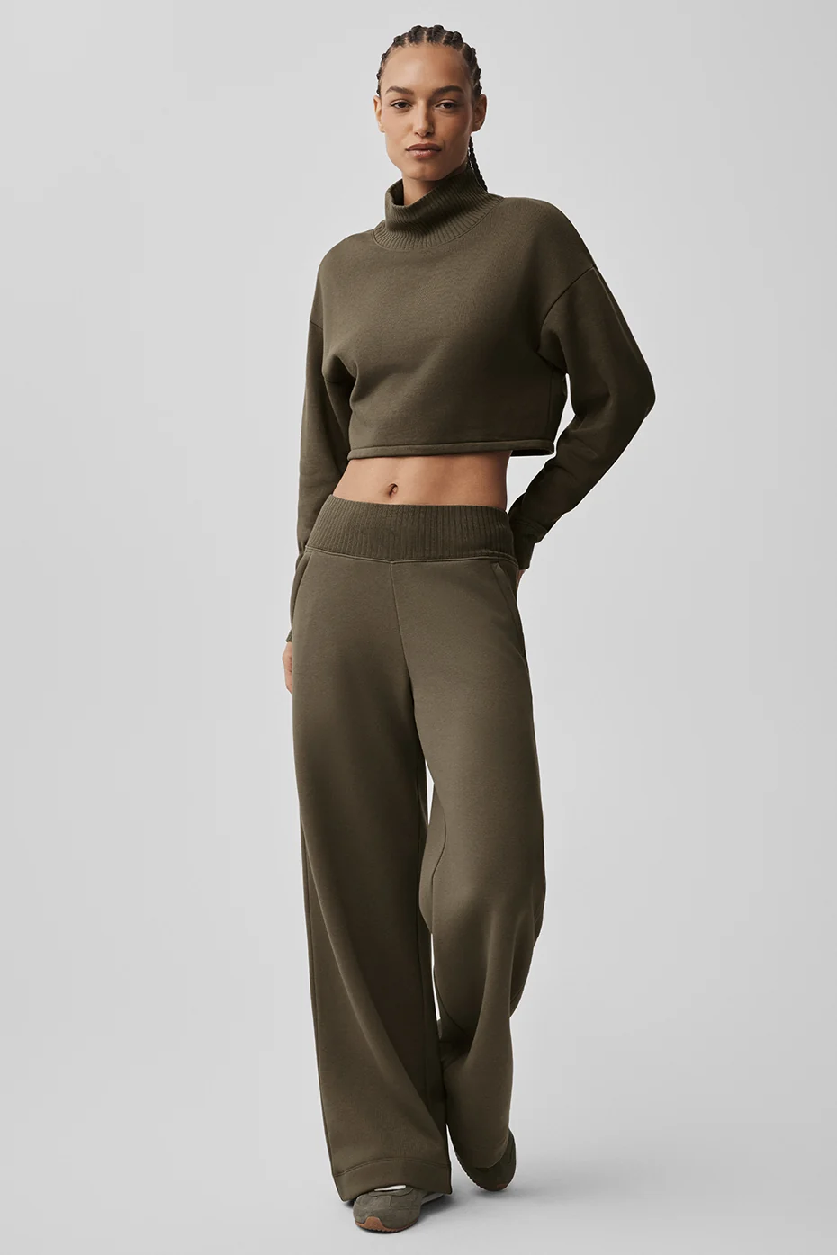 Serenity Wide Leg Sweatpant - Olive Tree - Image 5