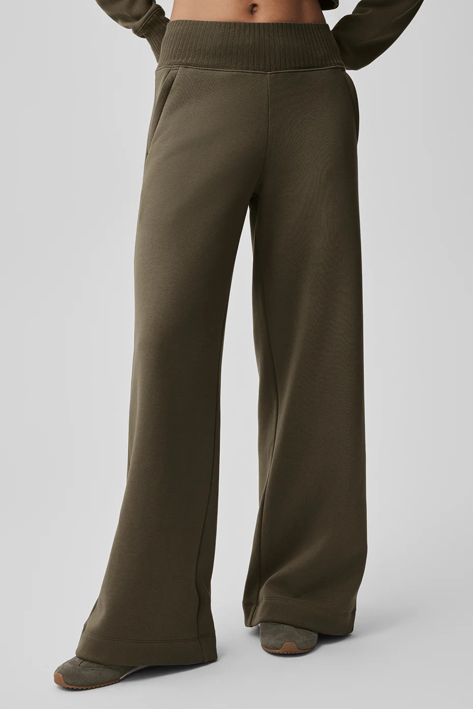 Serenity Wide Leg Sweatpant - Olive Tree - Image 3