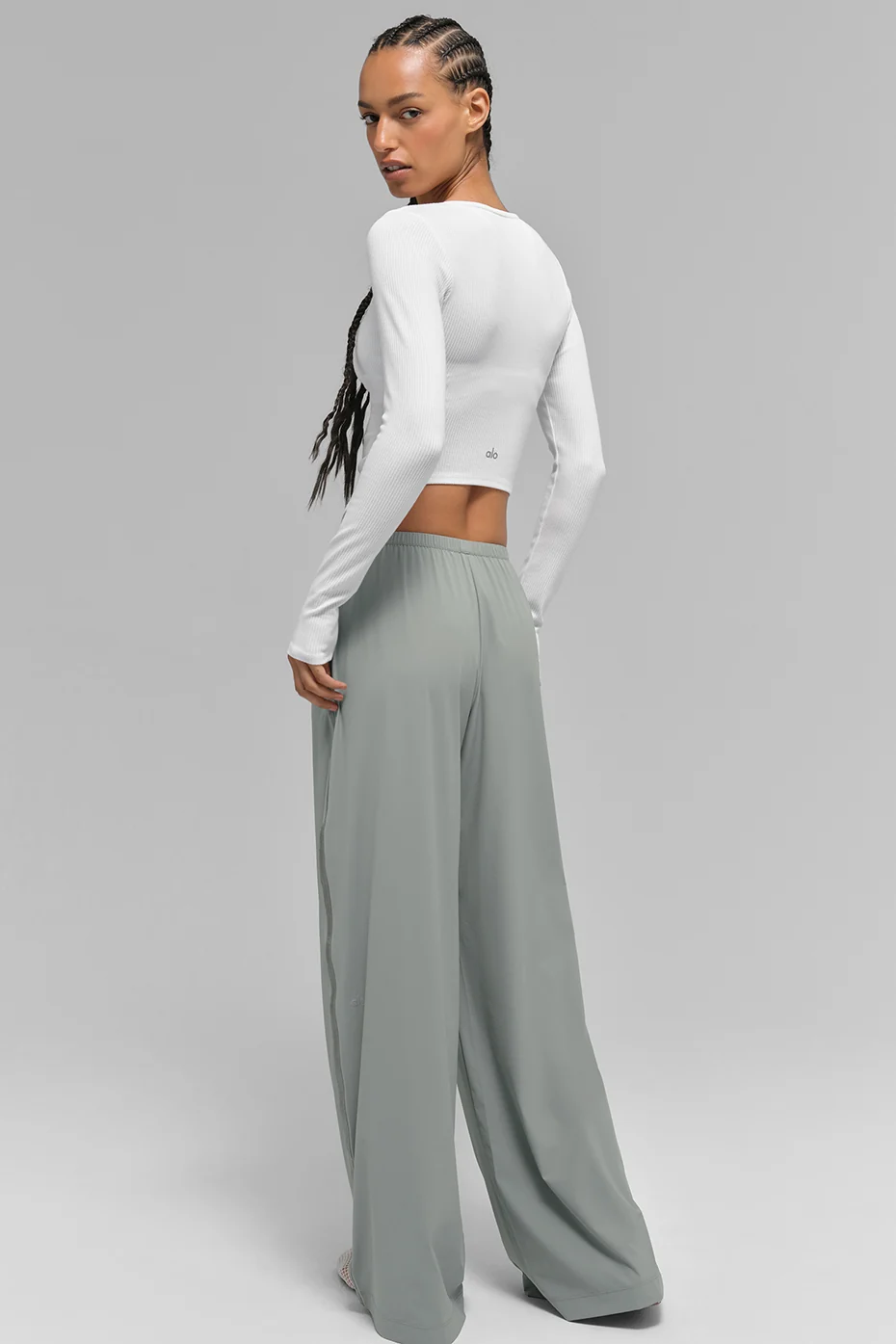 Breezy Wide Leg Pant (Long) - Lunar Grey - Image 4