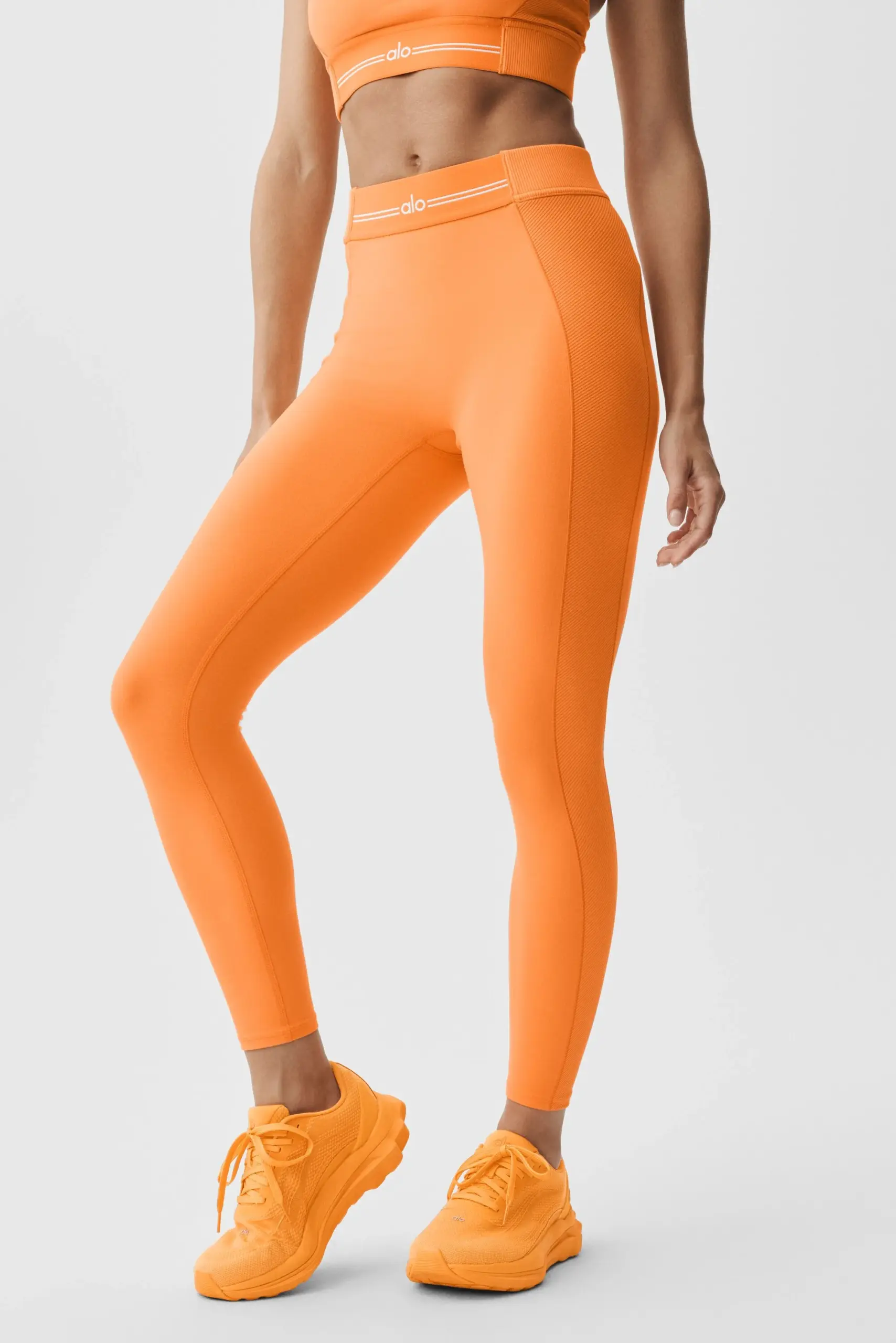 Alosoft High-Waist 7/8 Relay Legging - Satsuma Breeze/White - Image 3