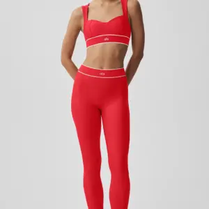 Airlift High-Waist Alignment Legging - Bright Red/White
