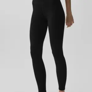 Seamless Modal Ribbed High-Waist 7/8 Legging - Black