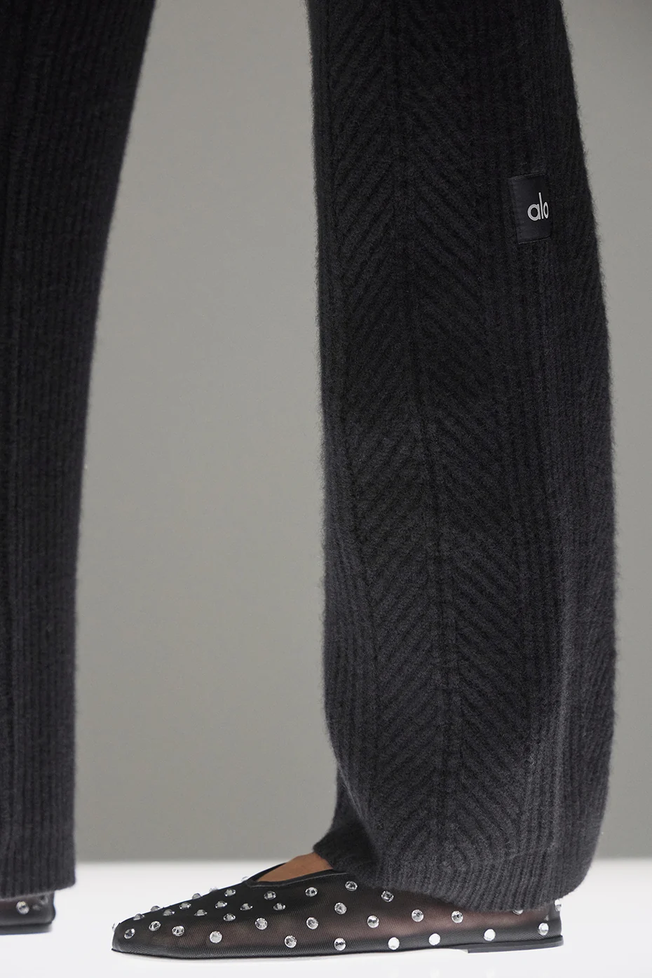 Winter Magic Cashmere Wide Leg Pant - Black - Image 4