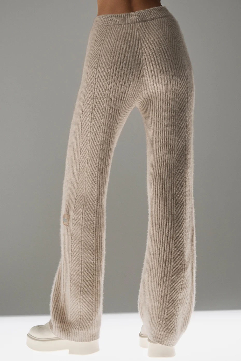 Winter Magic Cashmere Wide Leg Pant - Flax Heather - Image 2
