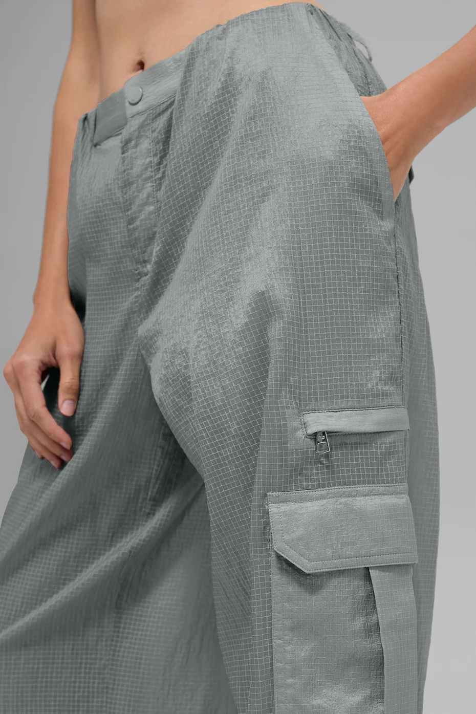 Sheer Game Time Wide Leg Jogger - Lunar Grey - Image 2