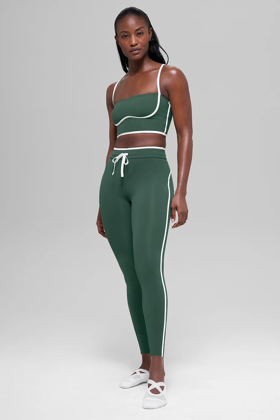 Airbrush High-Waist Race Pace 7/8 Legging - Clover Green/White - Image 5