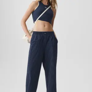 Pinstripe Daylight Boxer Pant (Long) - Navy/Ivory