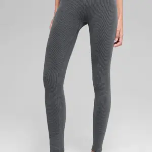 Seamless High-Waist Two Tone Rib Legging - Dark Misty Grey Heather