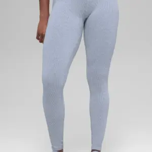 Seamless High-Waist Two Tone Rib Legging - Winter Frost Heather