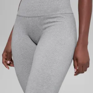 Seamless High-Waist Two Tone Rib Legging - Light Misty Grey Heather