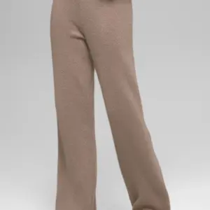Wool Cashmere High-Waist New Class Wide Leg Pant - Chai Latte