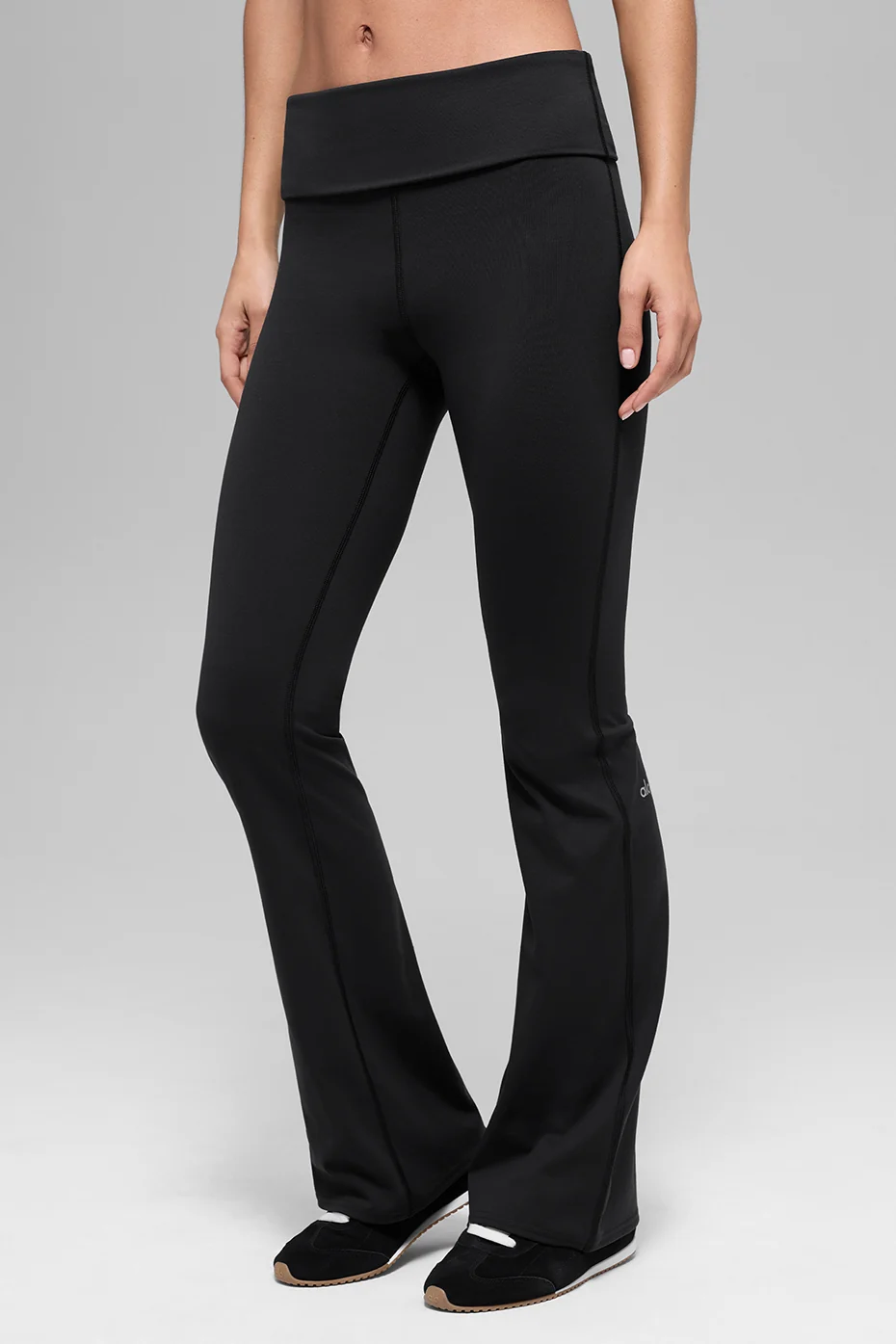 ALO Softsculpt Foldover Flare Legging (Regular) - Black - Image 4