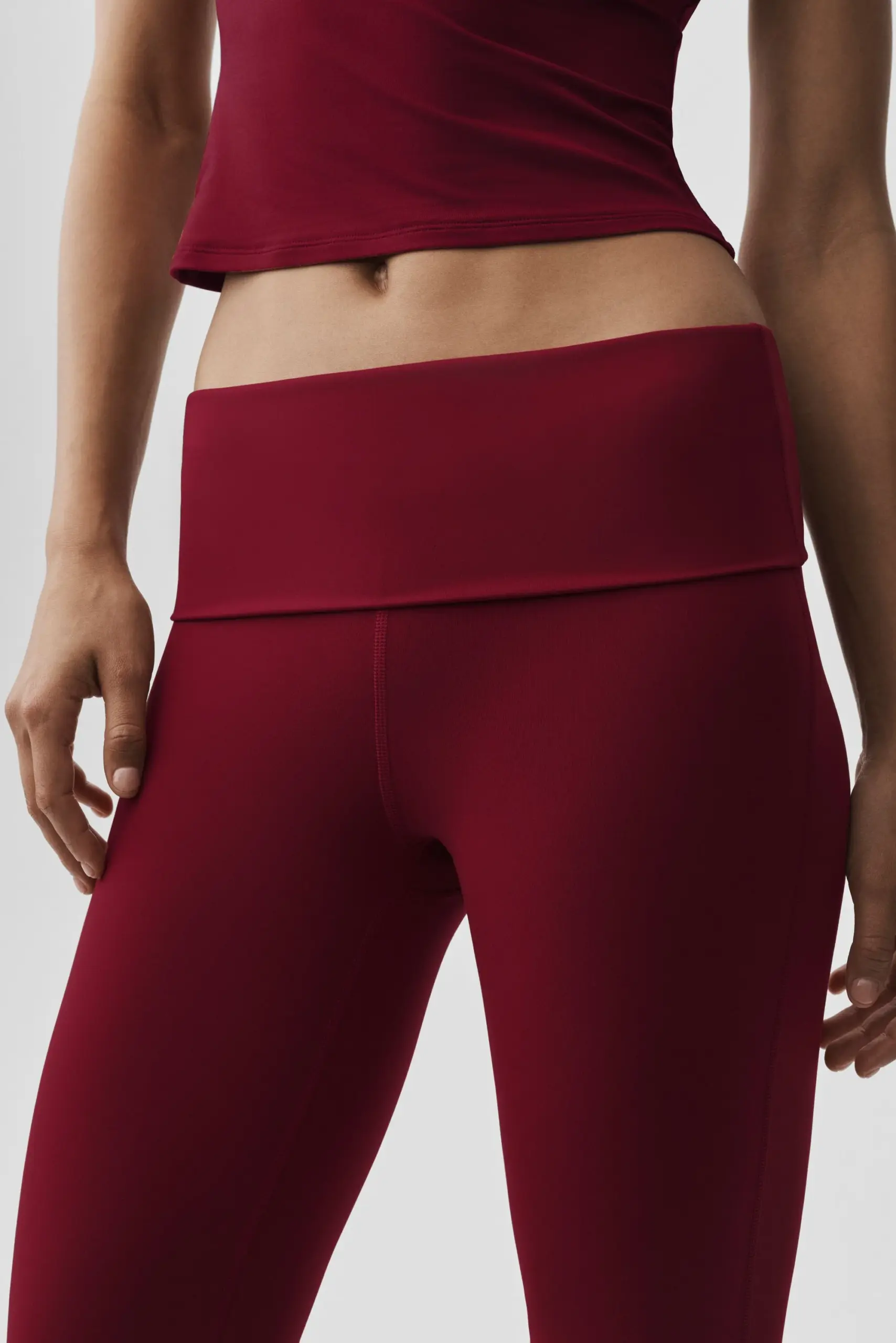 ALO Softsculpt Foldover Flare Legging (Regular) - Summer Romance Red - Image 4