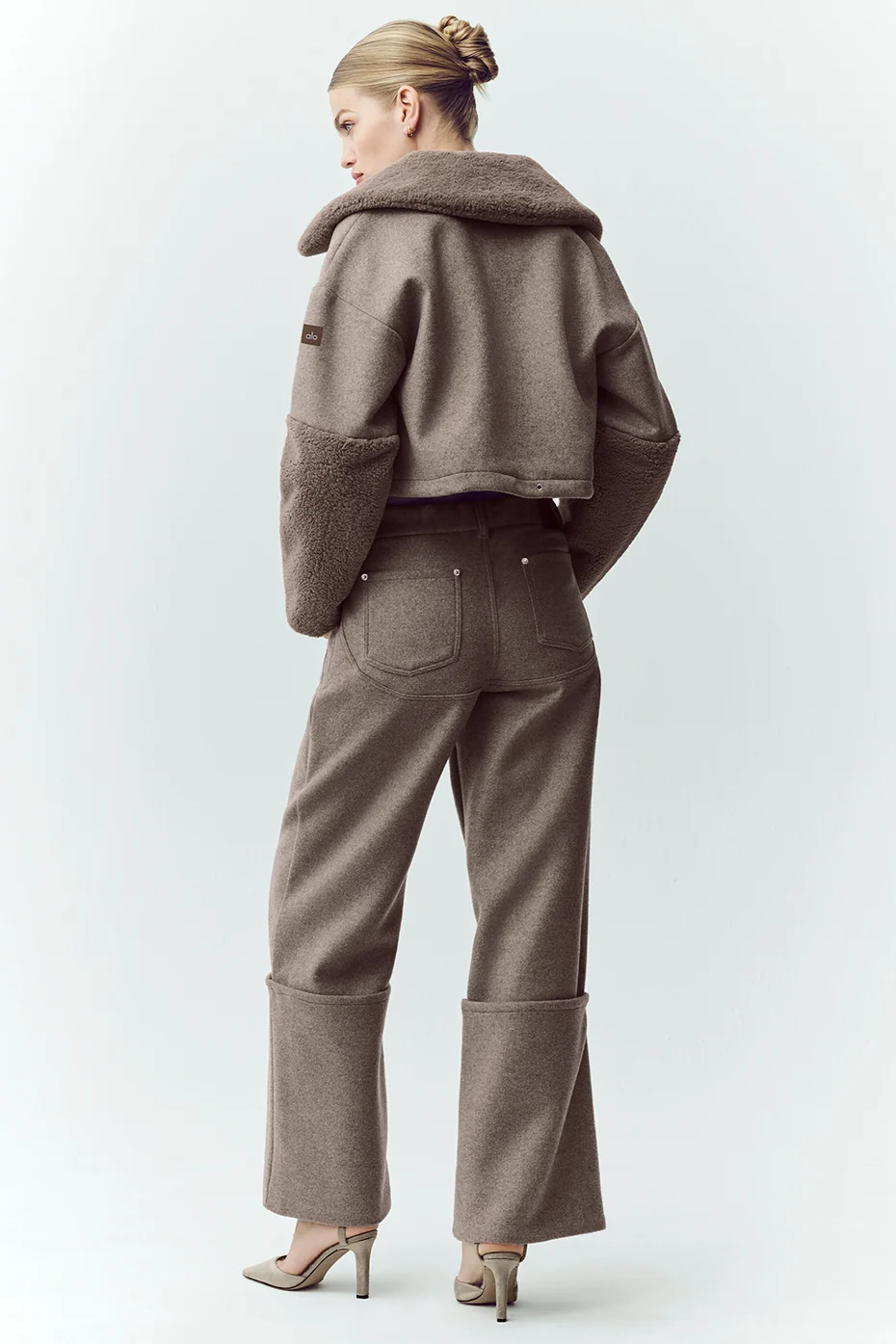 Wool Blend Nightcap Wide Leg Pant - Alpine Cocoa Heather - Image 4