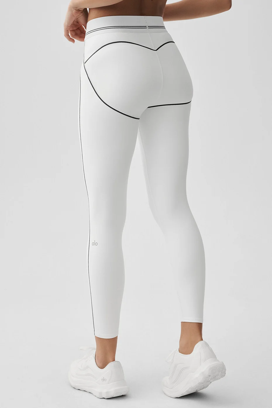 Airbrush High-Waist 7/8 Heart Throb Legging - White/Black - Image 3
