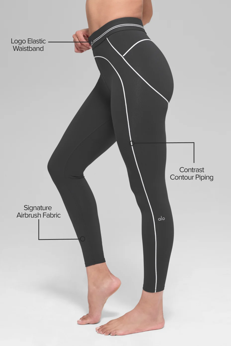 Airbrush High-Waist 7/8 Heart Throb Legging - Anthracite/White - Image 2