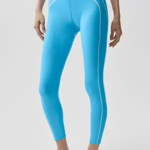 Airbrush High-Waist 7/8 Heart Throb Legging - Azure Blue/White