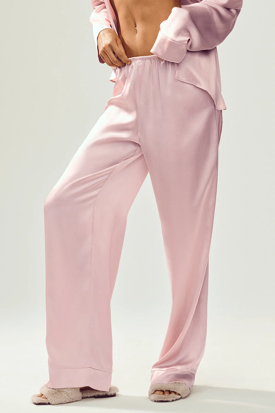 Silk Luminous Pant (Long) - Pink Champagne - Image 4