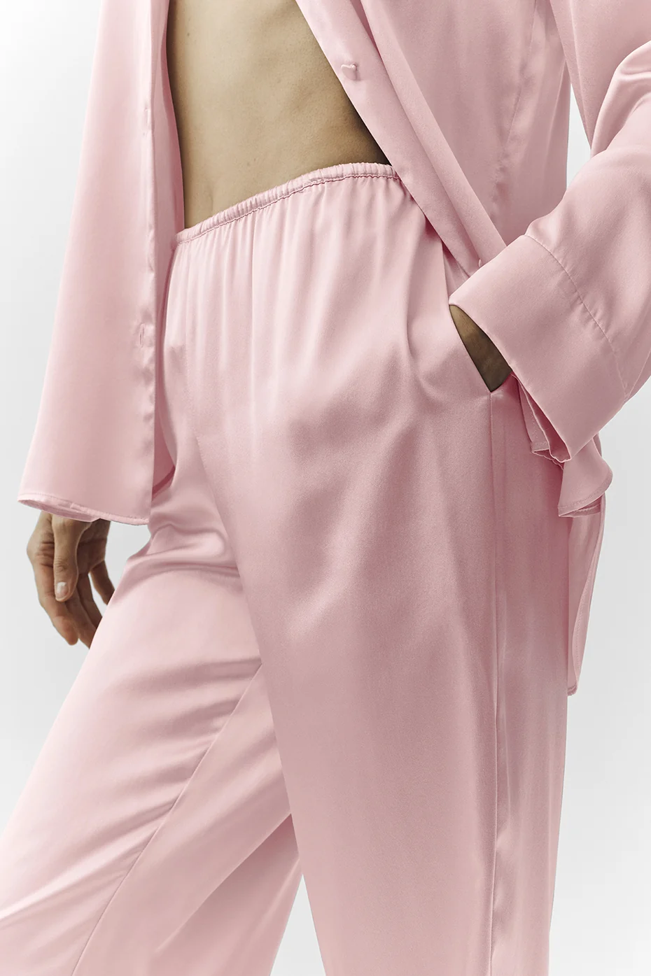 Silk Luminous Pant (Regular) - Pink Champagne - Image 3