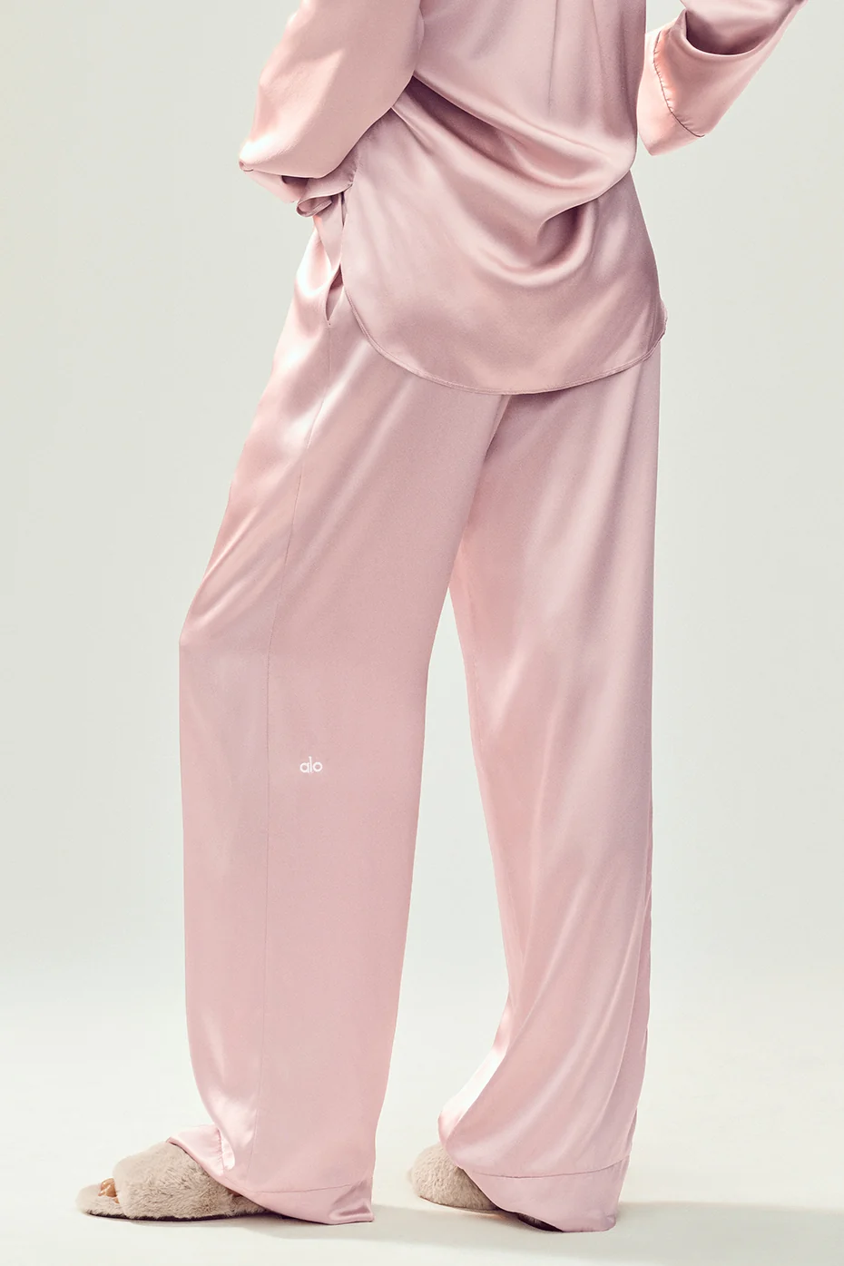 Silk Luminous Pant (Long) - Pink Champagne - Image 2