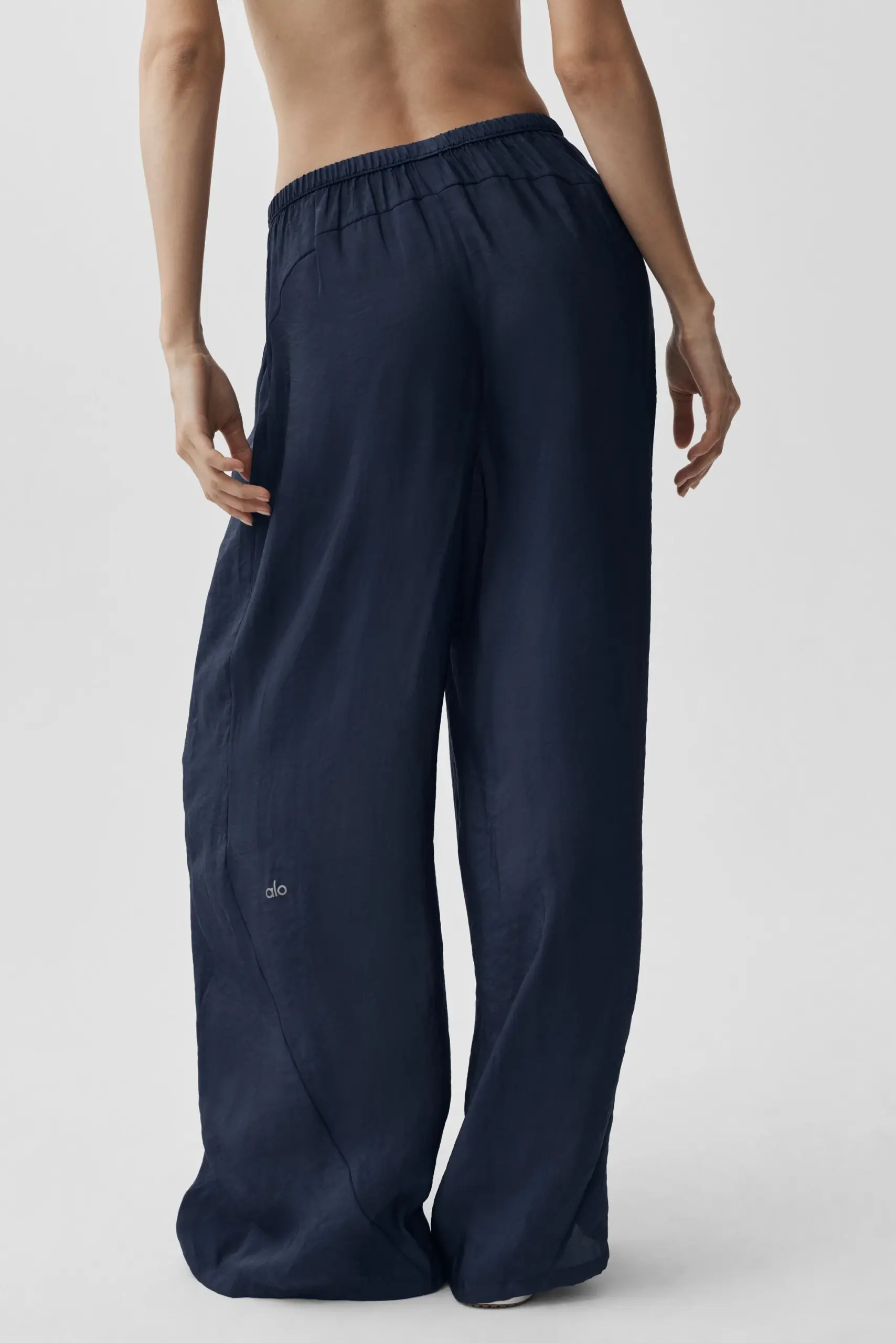 Semi-Sheer Golden Hour High-Waist Straight Leg Pant - Navy - Image 4