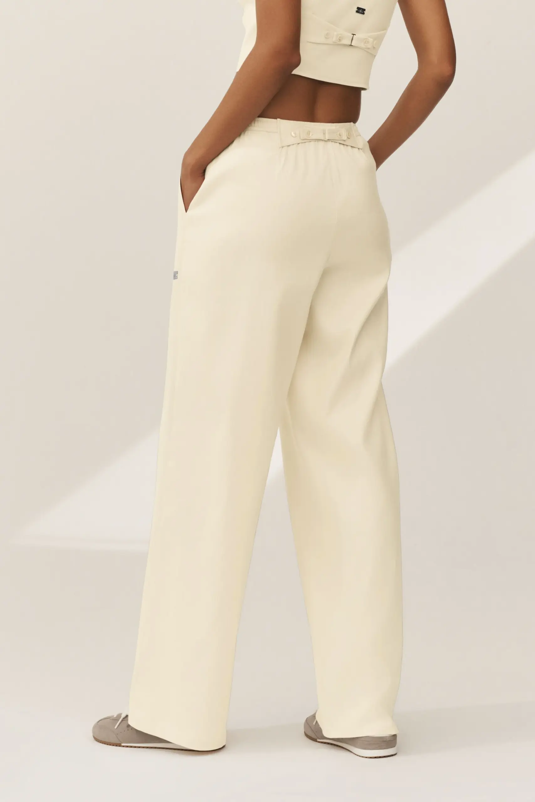 Linen Blend Riviera Wide Leg Pant - Sandy Beige - Image 2