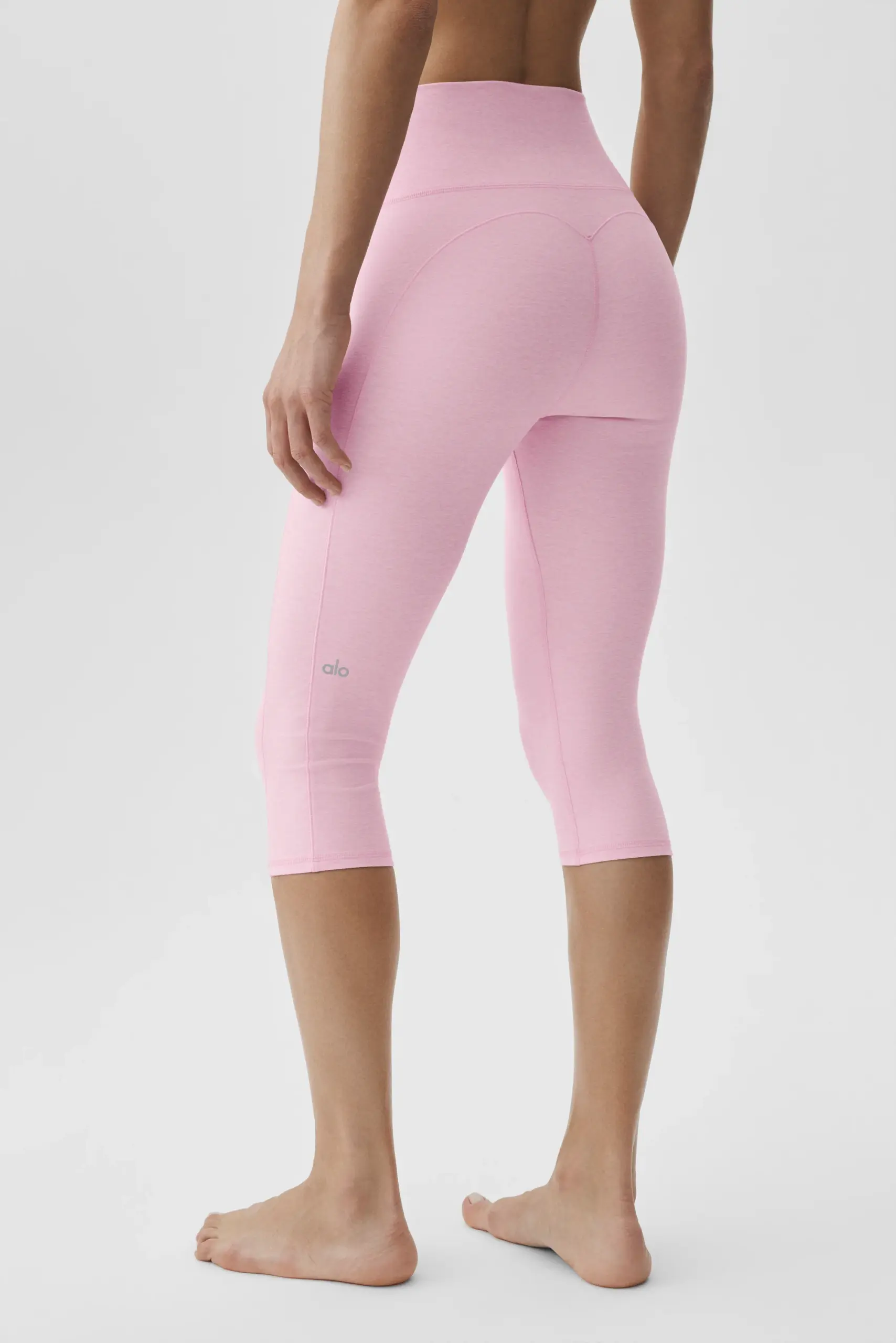 Alosoft High-Waist Intuition Capri - Pink Marshmallow Heather - Image 3