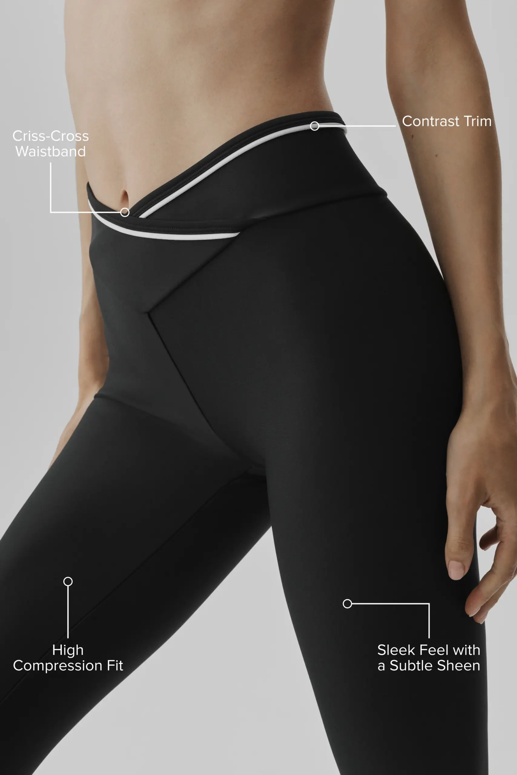 Airlift High-Waist Trifecta Legging - Black/White - Image 2