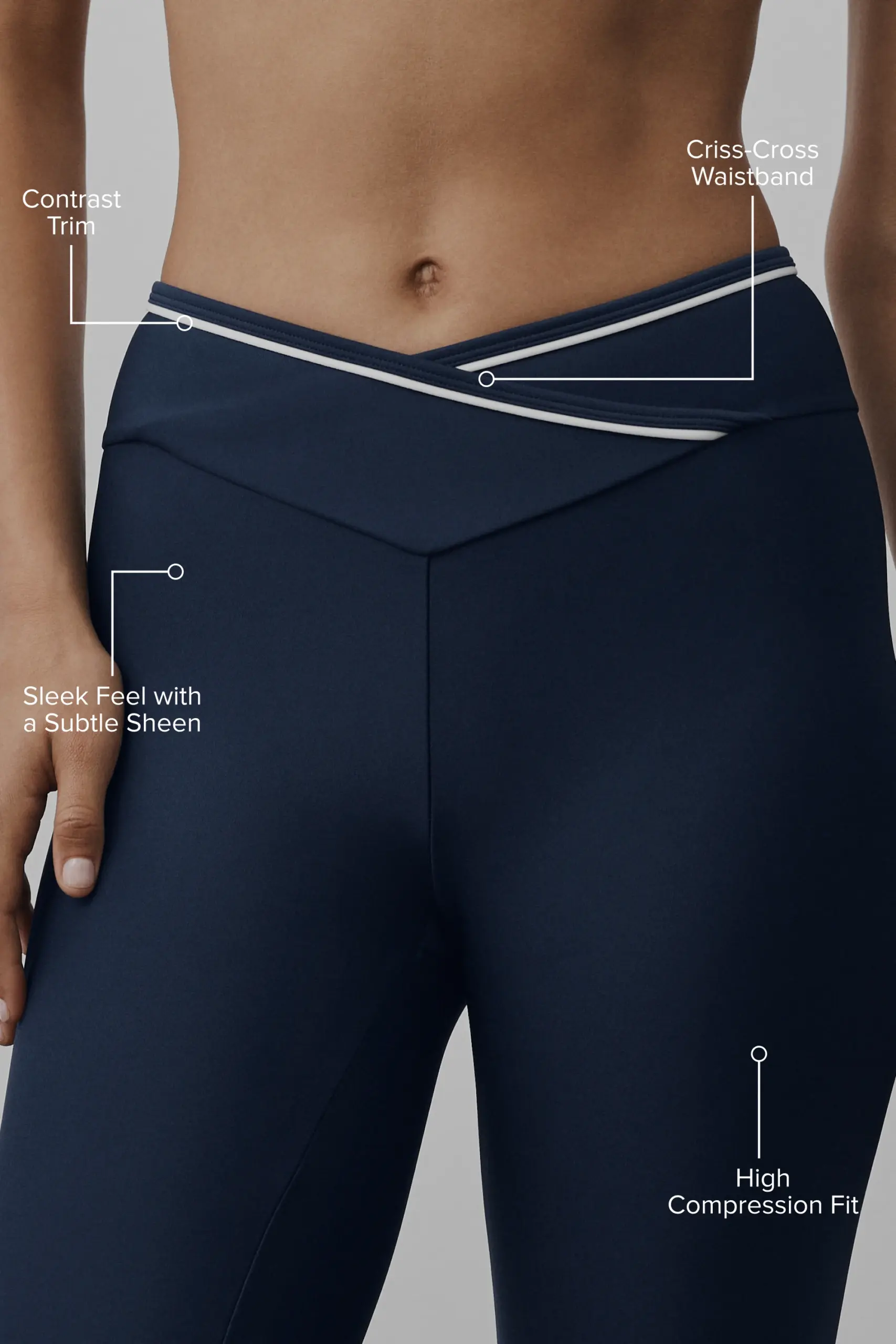 Airlift High-Waist Trifecta Legging - Navy/White - Image 2