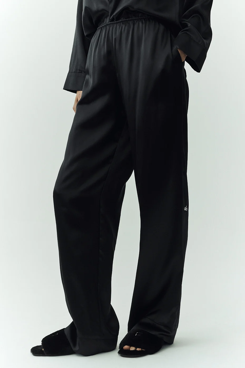 Silk Luminous Pant (Long) - Black - Image 2