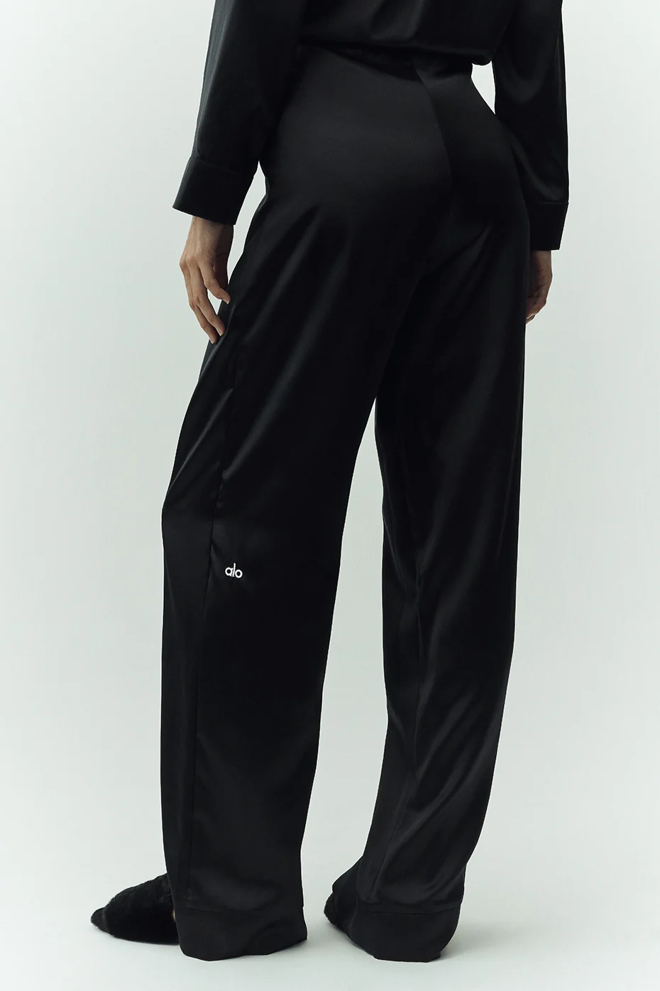 Silk Luminous Pant (Long) - Black - Image 4