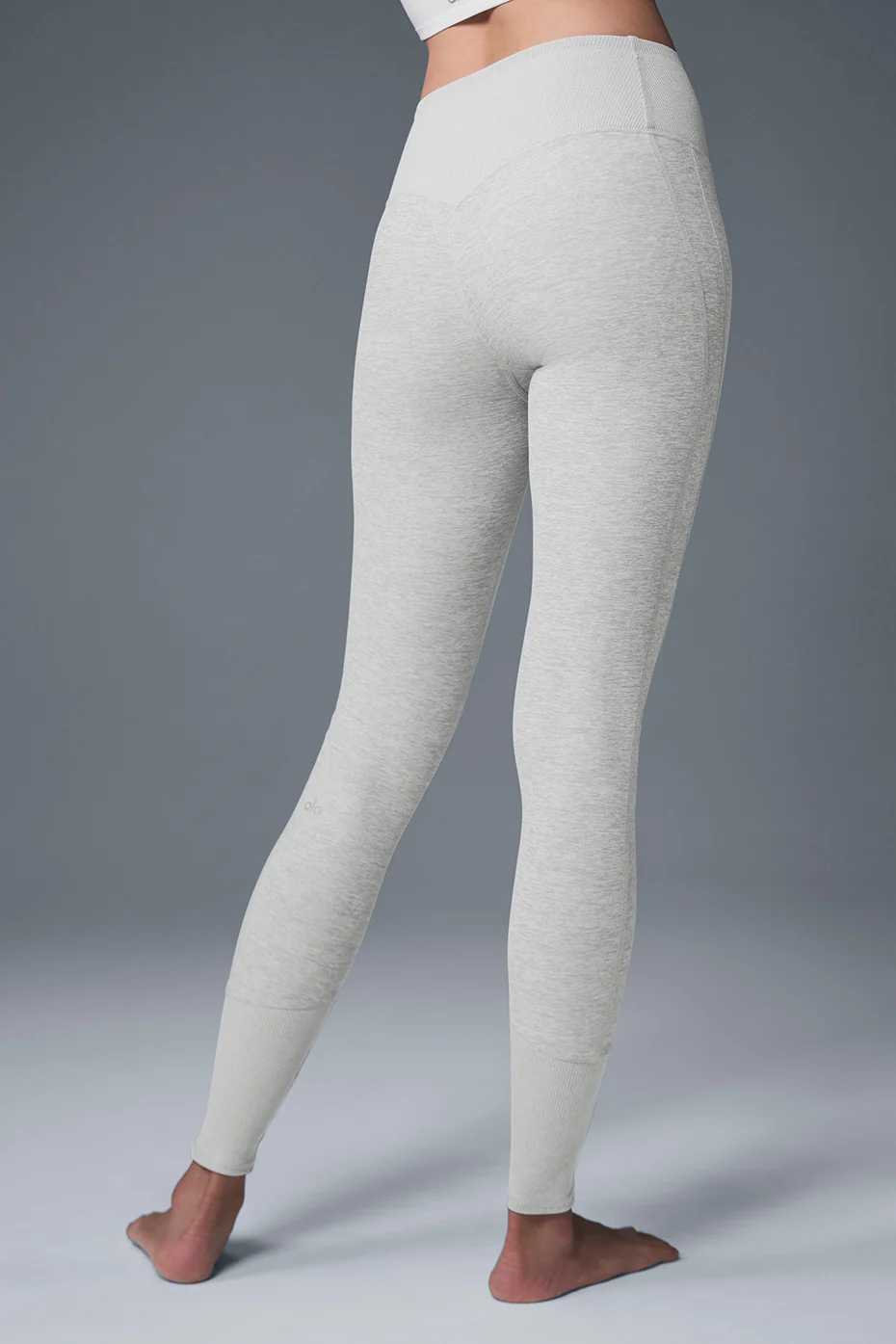 High-Waist Alosoft Lounge Legging - Athletic Heather Grey - Image 3