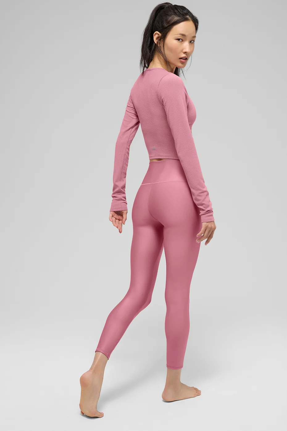 7/8 High-Waist Airlift Legging - Pink Wild Rose - Image 5