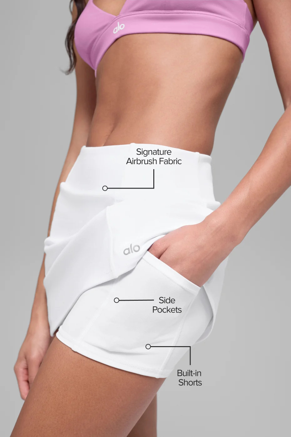 Airbrush High-Waist Good Form Tennis Skirt - White - Image 2
