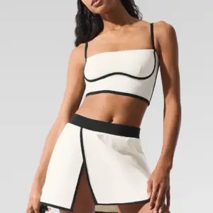 Airbrush Streamlined Bra Tank - Ivory/Black