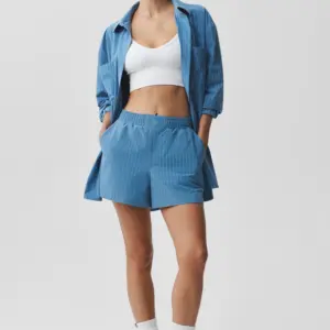 Pinstripe Daylight Boxer Short - California Blue/White
