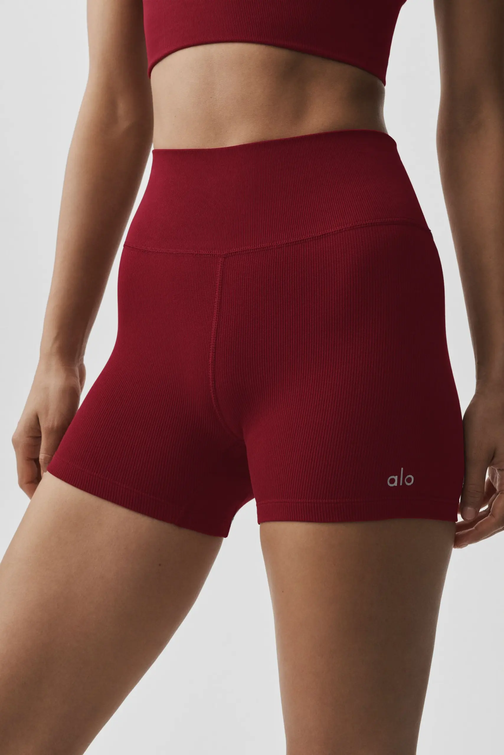 4 Seamless Modal Ribbed High-Waist Short - Summer Romance Red - Image 2