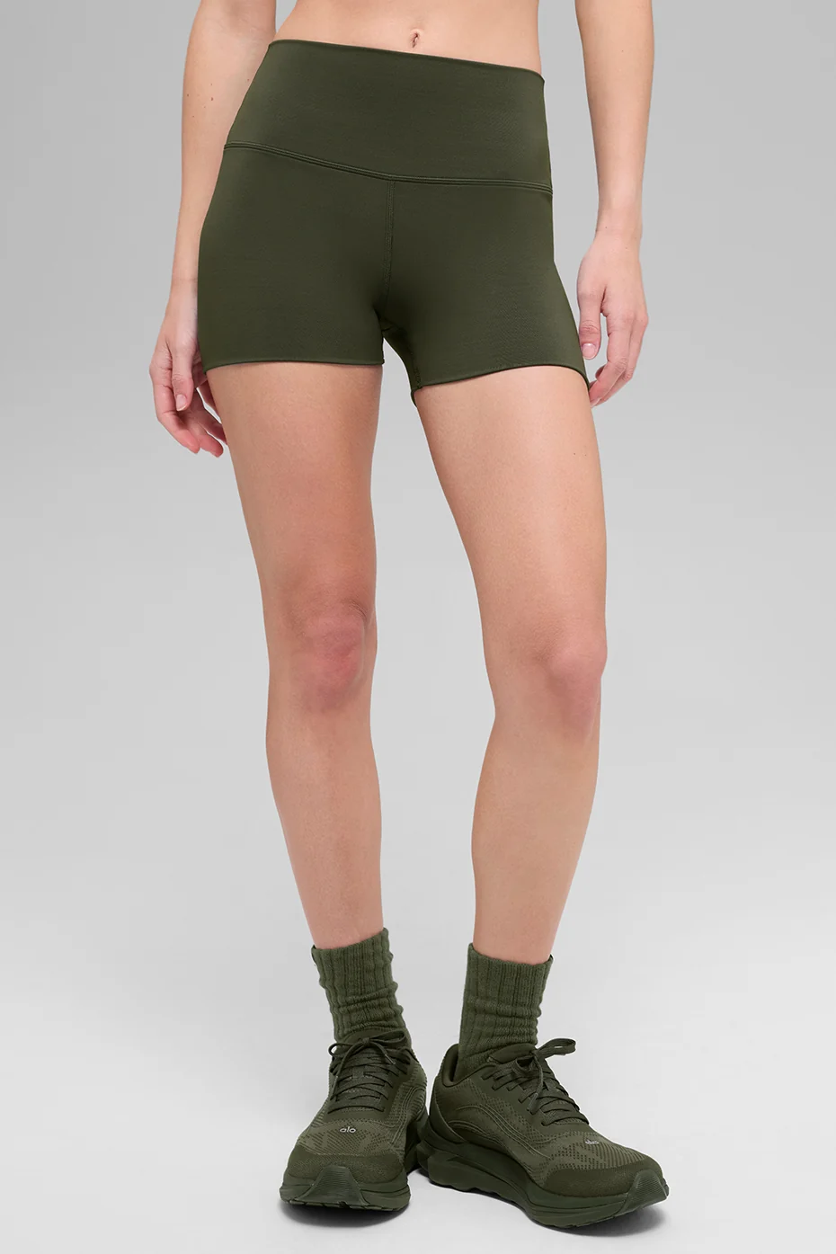 3 ALO Softsculpt High-Waist Precision Short - Green Olive